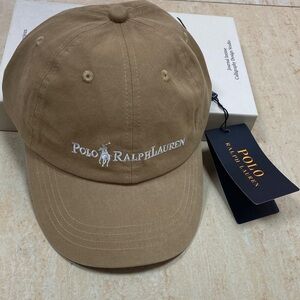 Polo by Ralph Lauren Tan Cap with White Embroidered Pony